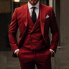 3-teiliges slim-fit herrenanzug - blazer, weste und hose