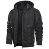 Männliche kapuzen-bomberjacke - stylische lederoberbekleidung für kühlere tage
