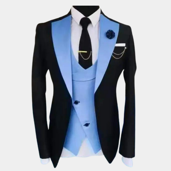 Männers 3-teiliger anzug - stilvolles abendensemble mit smokingjacke, weste und accessoires