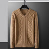 Männerstrickpullover - v-neck pullover mit kabelmuster für lässige herbstlooks
