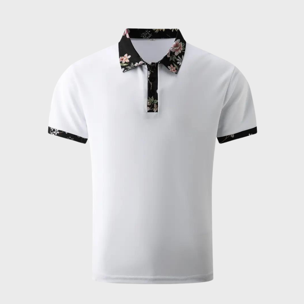 Männer Polo-Shirt mit Blumenkragen - Lässiger Alltagsstil