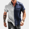 Mäner casual shirt aus leichtem leinenmix mit halben ärmeln - für sommerausflüge