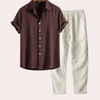2-teiliger lässiger sommer-look – moderne herrenhemd und hose