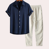 2-teiliger lässiger sommer-look – moderne herrenhemd und hose