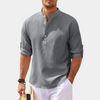 Leichter herren henley-shirt - vielseitiges langarmtop für legere sommer-hochsaison