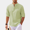 Leichter herren henley-shirt - vielseitiges langarmtop für legere sommer-hochsaison