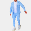 2-teiliger männer cargo-anzug aus leichtem jackett und hose - lässiger sommer-look