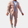 2-teiliger männer cargo-anzug aus leichtem jackett und hose - lässiger sommer-look