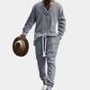 2-teiliges herren trainingsanzug-set - stilvolle strick-loungewear für sommerliche entspannung