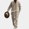2-teiliges herren trainingsanzug-set - stilvolle strick-loungewear für sommerliche entspannung