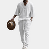 2-teiliges herren trainingsanzug-set - stilvolle strick-loungewear für sommerliche entspannung