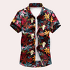 Männershirt mit kurzen ärmeln und floralem muster - farbenfrohe sommermode für legere anlässe