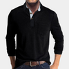 Männers langarm-polohemd - raffinierter casual-look