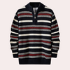 Männers fleece sweater - weicher strick pullover in marineblau - casual schichten fürs tägliche tragen