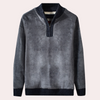 Männers fleece sweater - weicher strick pullover in marineblau - casual schichten fürs tägliche tragen