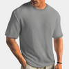 Männers waffle-knit t-shirt - stilvolles, lässiges kurzarm-top für den alltag