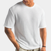 Männers waffle-knit t-shirt - stilvolles, lässiges kurzarm-top für den alltag