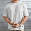 Männers waffle-knit t-shirt - stilvolles, lässiges kurzarm-top für den alltag