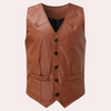 Männer lederweste im klassischen western-stil – echtes leder waistcoat für lockere anlässe