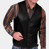 Männer lederweste im klassischen western-stil – echtes leder waistcoat für lockere anlässe