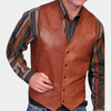 Männer lederweste im klassischen western-stil – echtes leder waistcoat für lockere anlässe