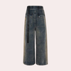 Männliche lässige baggy jeans in blau - weite hosen für den sommer
