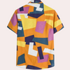 Herren kurzarmhemd mit geometrischem muster – lässiger style für entspannte tage