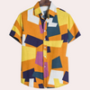Herren kurzarmhemd mit geometrischem muster – lässiger style für entspannte tage