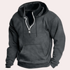Hoodie für männer mit halbzipper – vielseitiger freizeitlook mit fronttasche und gemütlicher kapuze