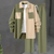 2-teiliger männer tracksuit freizeitlook - grünes colour-block outfit für den alltag