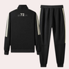2-teiliger männer tracksuit smart casual - schwarzes zip-jackett und hose für den alltag
