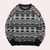 Männer strickpullover - warmer geometrisch gemusterter sweater für legere anlässe