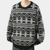 Männer strickpullover - warmer geometrisch gemusterter sweater für legere anlässe