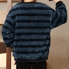 Männerpullover weicher schwarzer streifen-look - lässiger jumper für den alltag