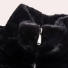 Männers winterjacke mit weichem kunstfell in schwarz - vielseitiger zip-up mantel mit einzigartigem zick-zack-design