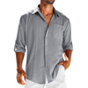 Herren cuban-kragen hemd – stylisches langarm büro-outfit mit lässigem schnitt für den alltag