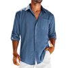 Herren cuban-kragen hemd – stylisches langarm büro-outfit mit lässigem schnitt für den alltag