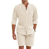 2-teiliger männer freizeithemden und shorts outfit - luftige sommermode für entspannte ausflüge