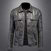 Männers lederjacke im zeitlosen biker-stil - hochwertige freizeitoberbekleidung