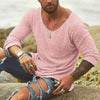 Männer langarmshirt mit lässigem schnitt für den strand – leichtes strick-tee für den alltag