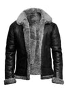 Männer sheepskin lederjacke im zeitlosen aviator-stil - luxuriöse fellfütterung für den winter