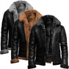 Männer sheepskin lederjacke im zeitlosen aviator-stil - luxuriöse fellfütterung für den winter