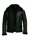 Männer sheepskin lederjacke im zeitlosen aviator-stil - luxuriöse fellfütterung für den winter