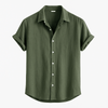 Männer short sleeve leinenhemd - atmungsaktives und lässiges casual-oberteil