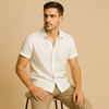 Männer short sleeve leinenhemd - atmungsaktives und lässiges casual-oberteil