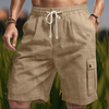 Khaki leinen shorts für männer - vielseitige sommer casual wear