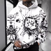 Männers hoodie mit grafik in weiss – ausgefallenes design für lässige looks