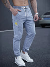 Männers taperte jogger jeans mit zugband - lässige, lockere denim-hose