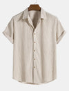 Männer kurzarmhemd leichte rippstruktur für legere anlässe - vielseitiges sommer-button-up-shirt