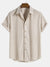 Männer kurzarmhemd leichte rippstruktur für legere anlässe - vielseitiges sommer-button-up-shirt
